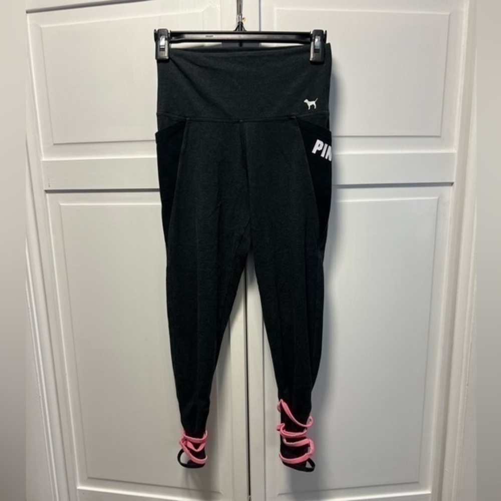 Pink Victoria’s Secret Yoga High Rise Leggings With lace Up Ankle